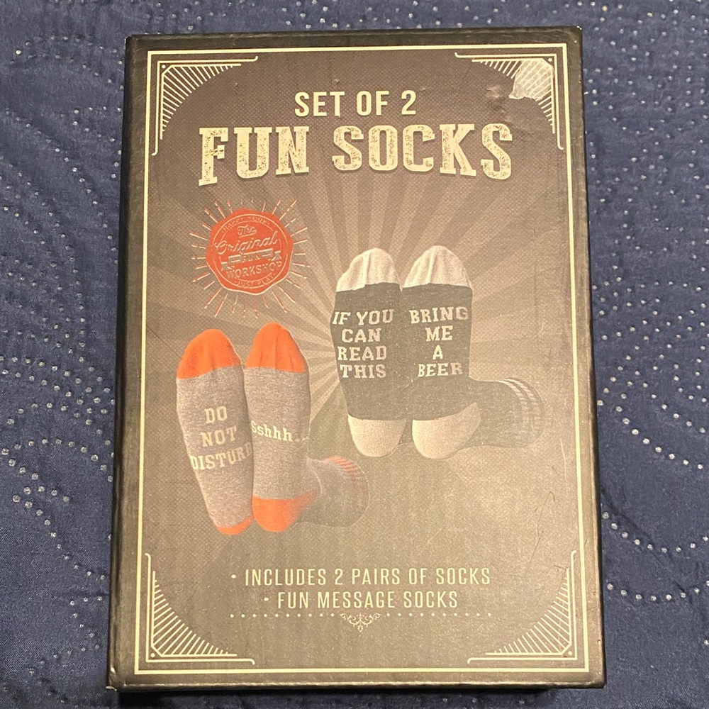 Fun Socks Set of 2 – Novelty Message Socks New in Box